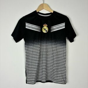 Real Madrid soccer futball jersey Black and White size youth large